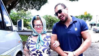 Overweight Tattooed Older Butt Screwed in Driving Van