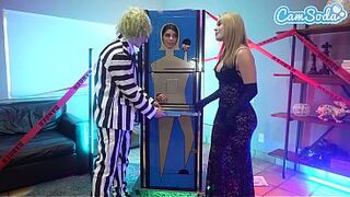 Beetlejuice Has an Epic Cosplay Trio With Wednesday Addams and Large Melons Stepmom