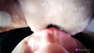 POV Closeup Licking Creamy Snatch and Clitoris.Real Throbbing Squirt Climax