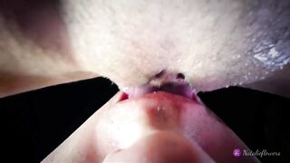 POV Closeup Licking Creamy Snatch and Clitoris.Real Throbbing Squirt Climax