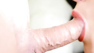 I give a close up oral-job and massive cum in my throat - Hawt mother i'd like to fuck cum play