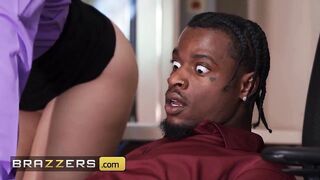 BRAZZERS - Red Eviee Gets Distracted From The Heist By A Large Dong & Enjoys A threesome With Coworkers Lucy Lotus & Damion