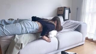 I rub my soaked and hawt cunt over my ex's snatch