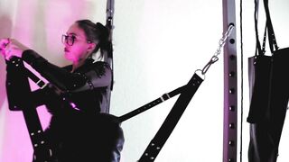 Fetish dominant-bitch Eva Latex heels solo swing femdom SADOMASOCHISM kink glasses mother I'd like to fuck older mistresse