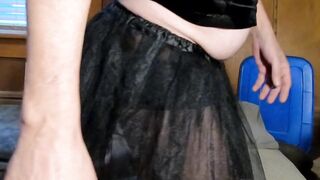 Daphne dressing room tease changing pants
