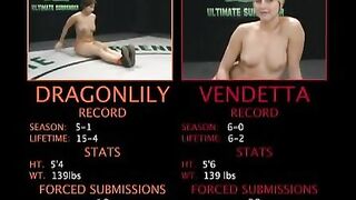 Sexy ding-dong action following the wrestling match