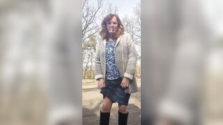 Enjoying a cigarette outside