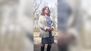 Enjoying a cigarette outside