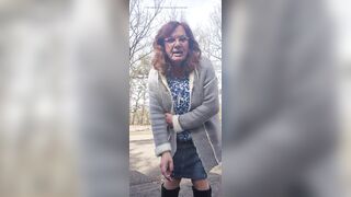 Enjoying a cigarette outside