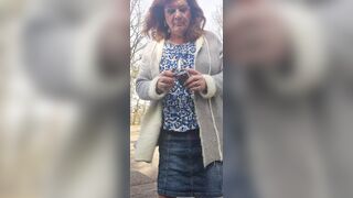 Enjoying a cigarette outside