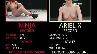 Hot ninja staring incognito in a sex wrestling
