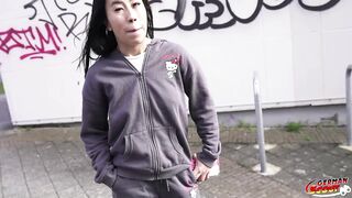 GERMAN SCOUT - Petite 43kg half Oriental Teen Lore Pick Up for 1st Time Casting Bang