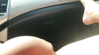 PUBLIC SQUIRTING ALL OVER DASHBOARD ON BUSY STREET