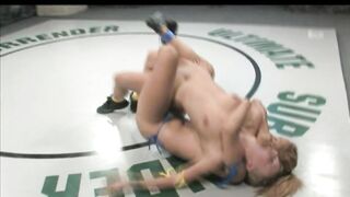 Starlet Isis Love kicking booty in undressed wrestling