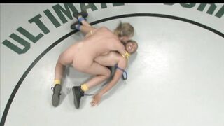 Starlet Isis Love kicking booty in undressed wrestling