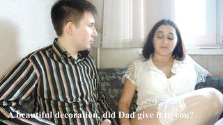 The stepson banged his stepmother in the butt during the time that this babe got the beads from below the sofa!