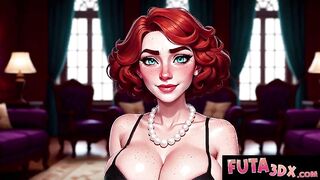 Sultry Redhead Slurps Heavy Shemale hentai Shlong with Gusto