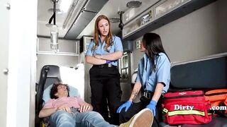 Paramedics Skylar And Alexa Team Up to Fix A Mans Forever Boner