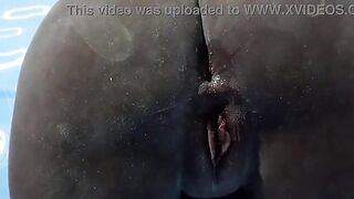 Screwing my thick brunette hair butt / Follándome a mi culona morena