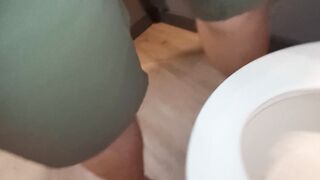 Frat hunk takes a standing urinate