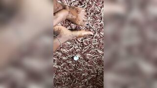 Hawt black hottie foot massage section