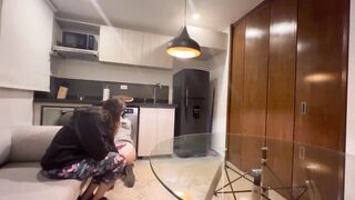 This chab surprises me from behind with his fingers unfathomable inside my juicy center and I come