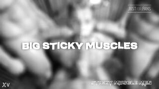 Sticky Muscle Dudes Day 34 Preview, AI-Generated Muscle Boyz, Large Rods, Large Cum Loads