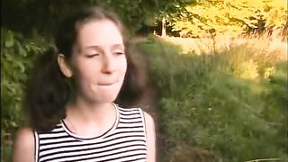 Cute brunette hair fisted and dildoed