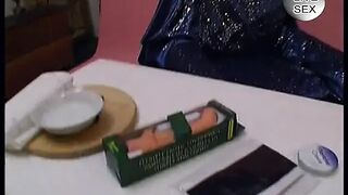 Blond teen in hose gets screwed from behind