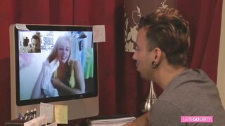 Retro golden-haired teen bang