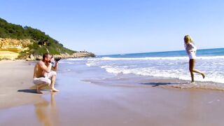 Ginger photo shoot on the beach, that babe got so slutty this babe wanted to be drilled