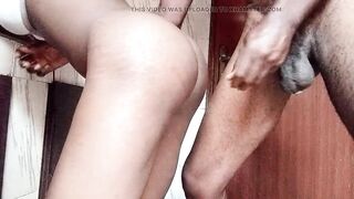 Nudist Excited Wife Screw Spouse's Guest with Biggest Ebony Schlong Doggy in the Kitchen