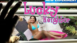 Favourable Neighbour Juan Catches Sweetheart Summer Col Sunbathing and Rubs Oil All Over Her