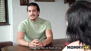 MOMMY4K. Lewd mother I'd like to fuck was riding a youthful boyfriend on her kitchen table