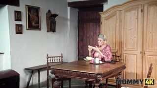 MOMMY4K. Lewd mother I'd like to fuck was riding a youthful boyfriend on her kitchen table