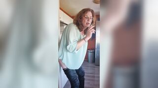 Enjoying my sex-toy whilst smokin'