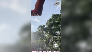 Banged by a car hitch near strangers – I squirted hard in public another time