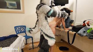 Kitty Hotty Being Slaver With Her Spouse and This chab End Up Screwing Her - Maho & Xytan