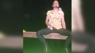 Outdoor sissy clitty play