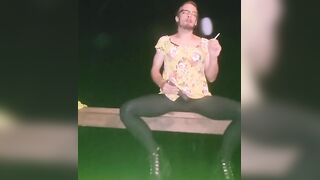 Outdoor sissy clitty play