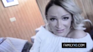 Slim playgirl gets her snatch pounded by her perv stepfather