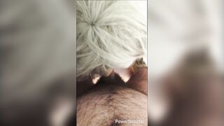 Juicy Oral-sex underneath Shower with giant load on boobs. 2 Angles, POV