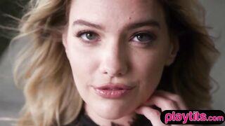 Small slim blond mother I'd like to fuck disrobes undressed to show off her merry petite breasts