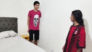 Half-siblings practicing sex in a room hidden from mommy.