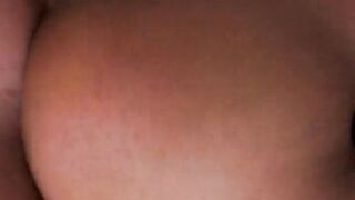 Charming black teen rides 2 knobs in coarse threeway