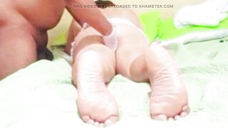 Foot massage for a aged woman ends in a appealing twat licking