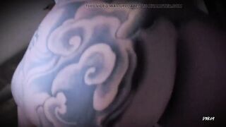 Risky Sex on the Balcony Gothic Honey in White Takes Hard Knob with People Nearby