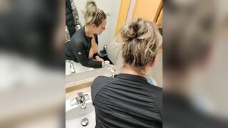 Sneaky Sex with Excited Wife in the Washroom After Party