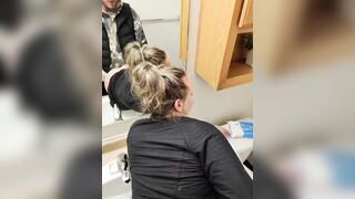 Sneaky Sex with Excited Wife in the Washroom After Party
