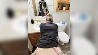 Sneaky Sex with Excited Wife in the Washroom After Party